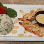 Garlic Lime shrimp over cilantro rice
