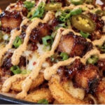 apple butter bbq pork belly loaded fries